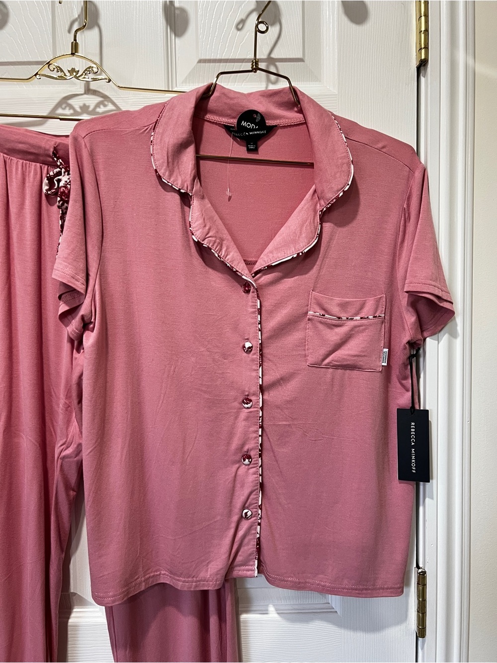 Rebecca Minkoff 2 Piece Sleepwear Set Pajama Modal Super Soft Size Small Pink - Picture 4 of 13